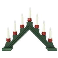 View 13.75" x 16.5" 7 Light Electric Green Wooden Karin Swedish Candelabra / Candlestick